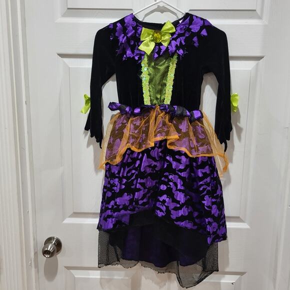 Happy Halloween Witch Costume Black & Purple Girls size Med - Picture 2 of 6